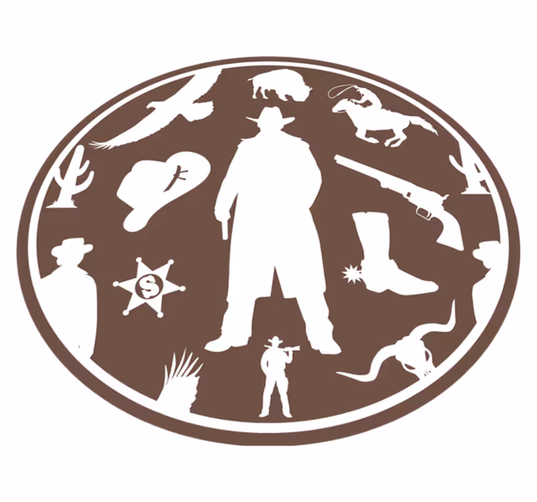 Covor de vinil pentru copii siluetă de cowboy - TenStickers