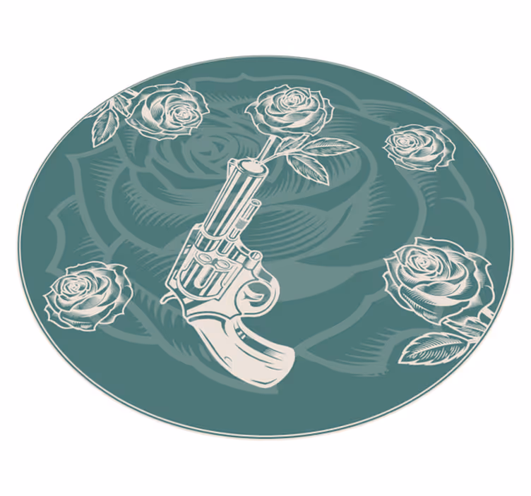 Covor vinil flori și plante revolver floral - TenStickers