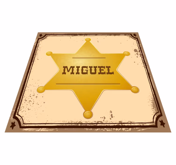 Covor de vinil cu nome insignă personalizată de șerif - TenStickers
