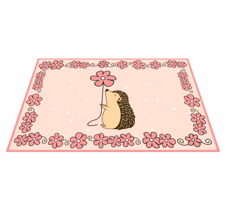 Covor de vinil pepiniere arici floral - TenStickers