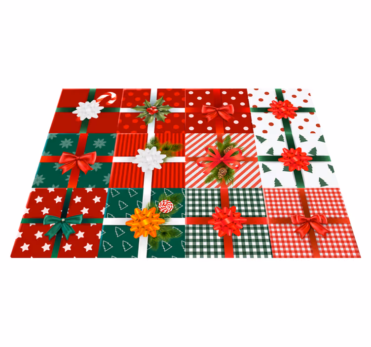 Covor vinil Crăciun modele de cadouri festive - TenStickers