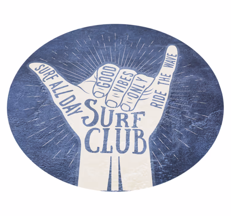 Covoare de vinil cu fraze emblema clubului de surf - TenStickers