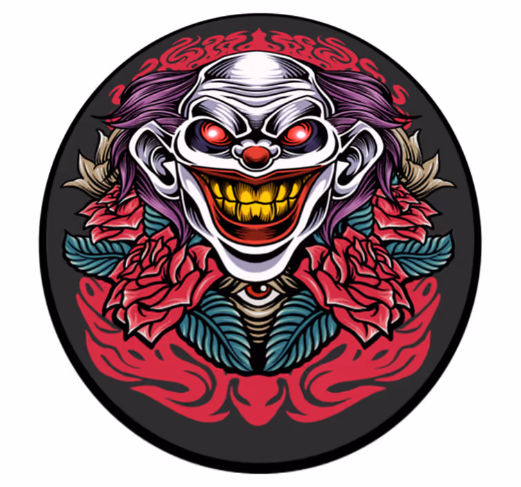 Covor de vinil Halloween ilustrație de clovn - TenStickers