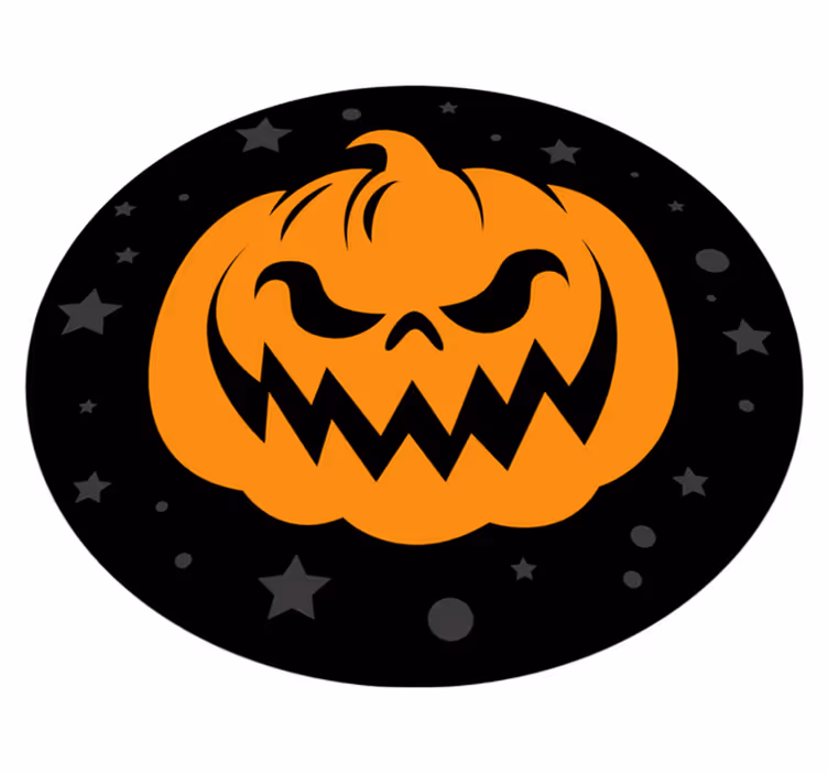 Covor portocaliu pe fundal negru din vinil - TenStickers