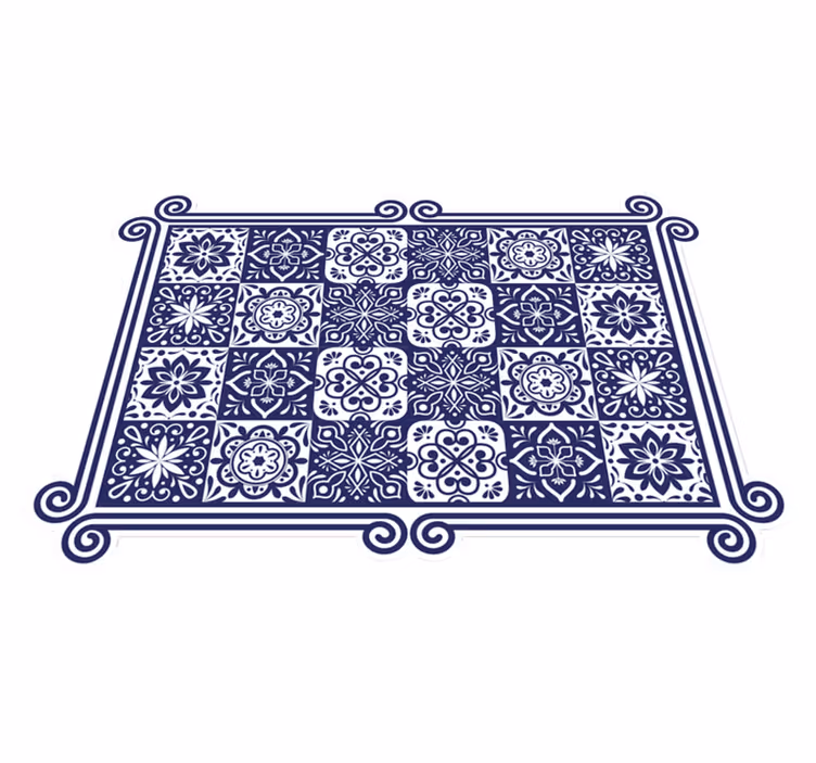 Covor vinil efect de țiglă model de gresie mandala - TenStickers