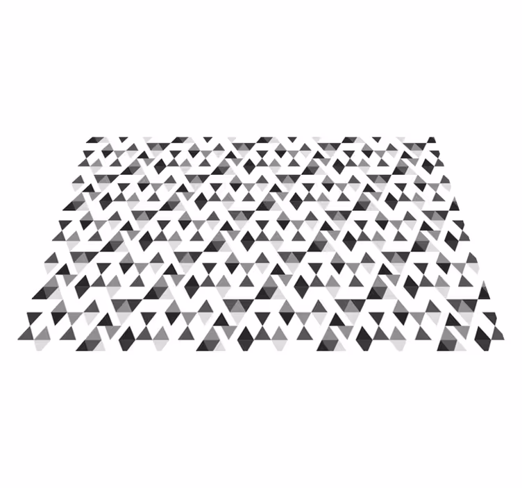 Covor geometric din vinil triunghiuri alb-negru - TenStickers