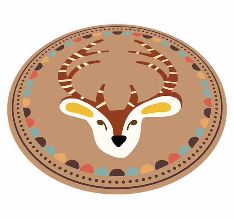 Alții covor de vinil motivul cerbului circular - TenStickers