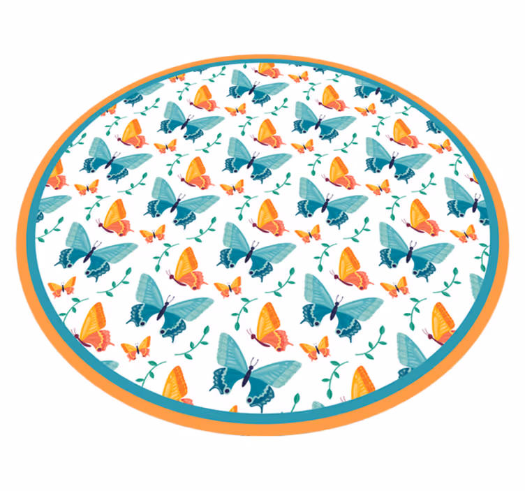 Covor de vinil pepiniere design circular cu fluture - TenStickers