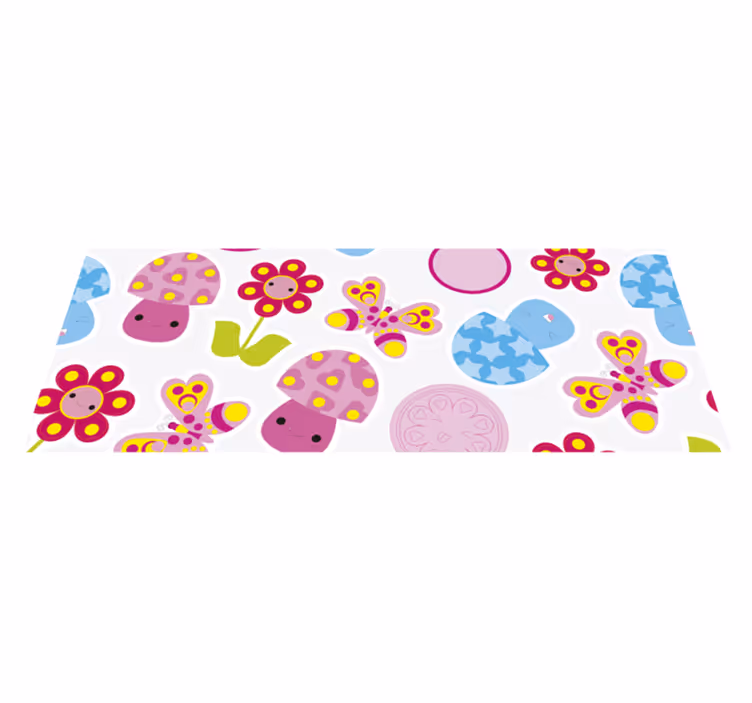 Covor de vinil pentru flori de desene animate - TenStickers