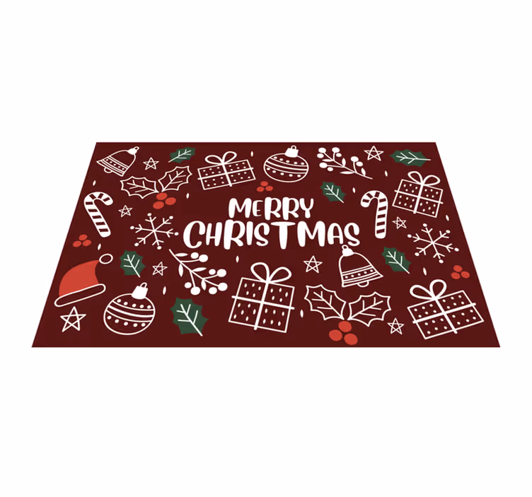 Covor vinil Crăciun simboluri festive de sărbători - TenStickers