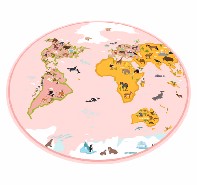 Covor de vinil harta lumii cartografie educațională - TenStickers
