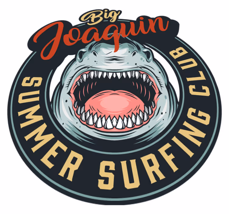 Covor de vinil cu nome emblema surfului rechinului - TenStickers