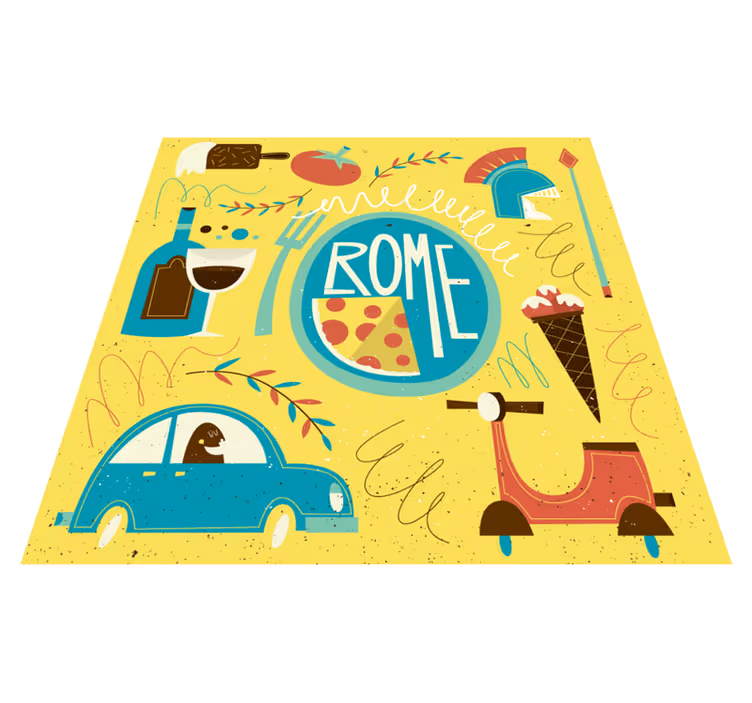 Covor vinil alfabet ilustrație tematică romă - TenStickers