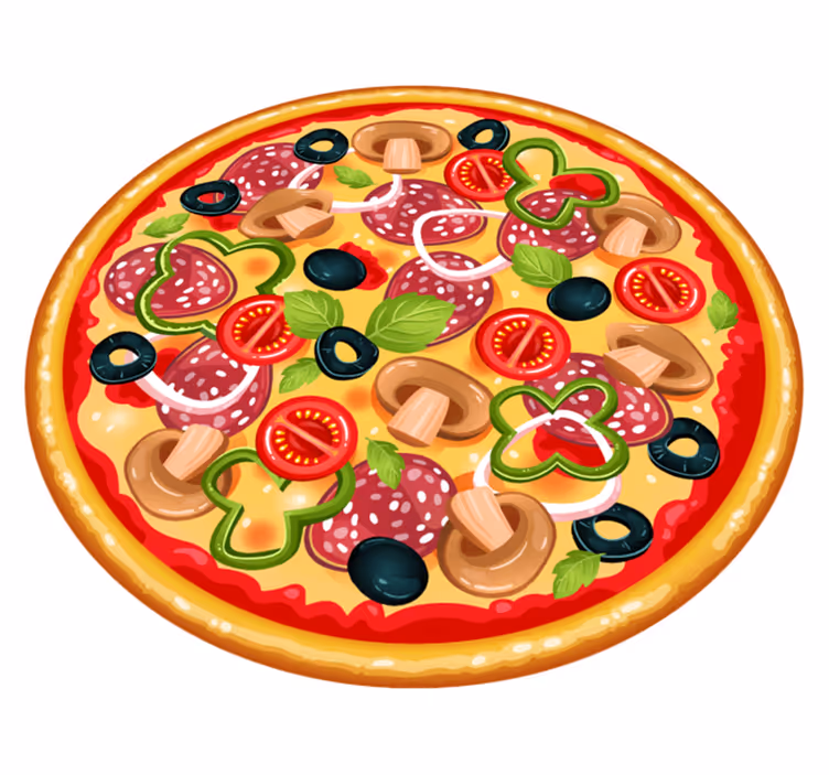 Covor circular din vinil pizza italian - TenStickers