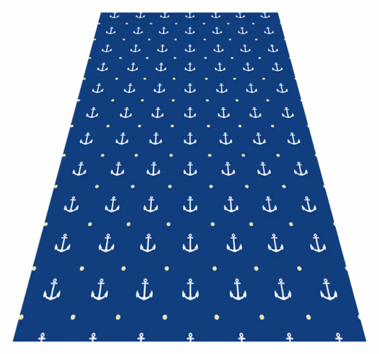 Covor vinil albastru ancore nautice - TenStickers