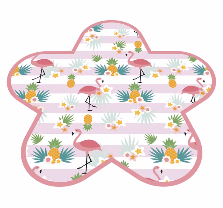 Covor de vinil pepiniere timp de joacă cu flamingo - TenStickers