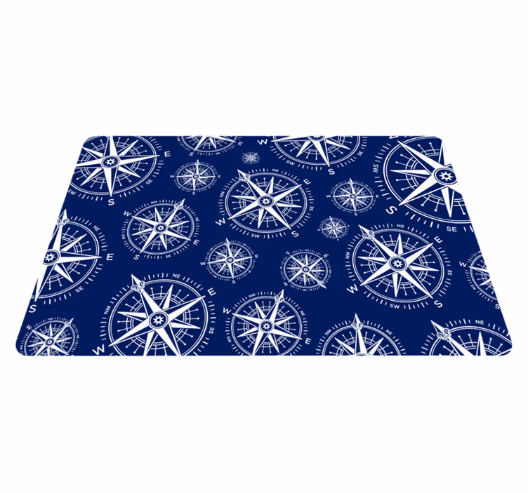 Covor de vinil harta lumii model de busolă nautică - TenStickers