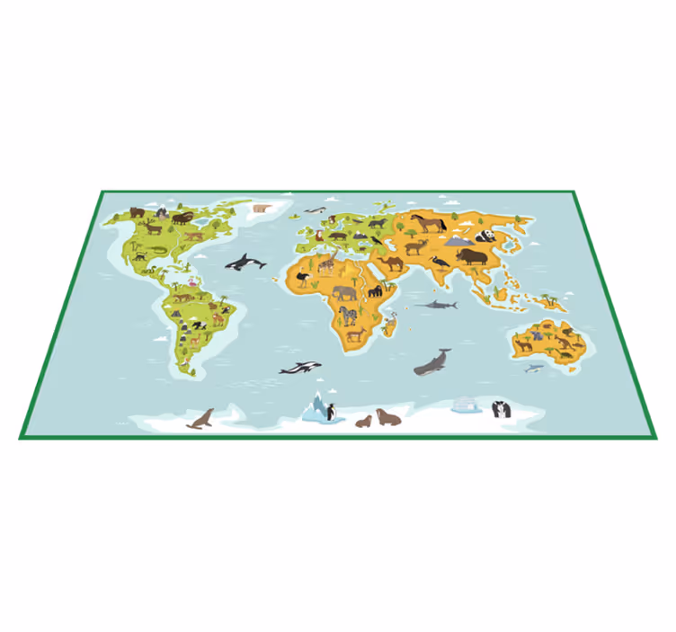 Covor de vinil harta lumii explorare cartografică - TenStickers