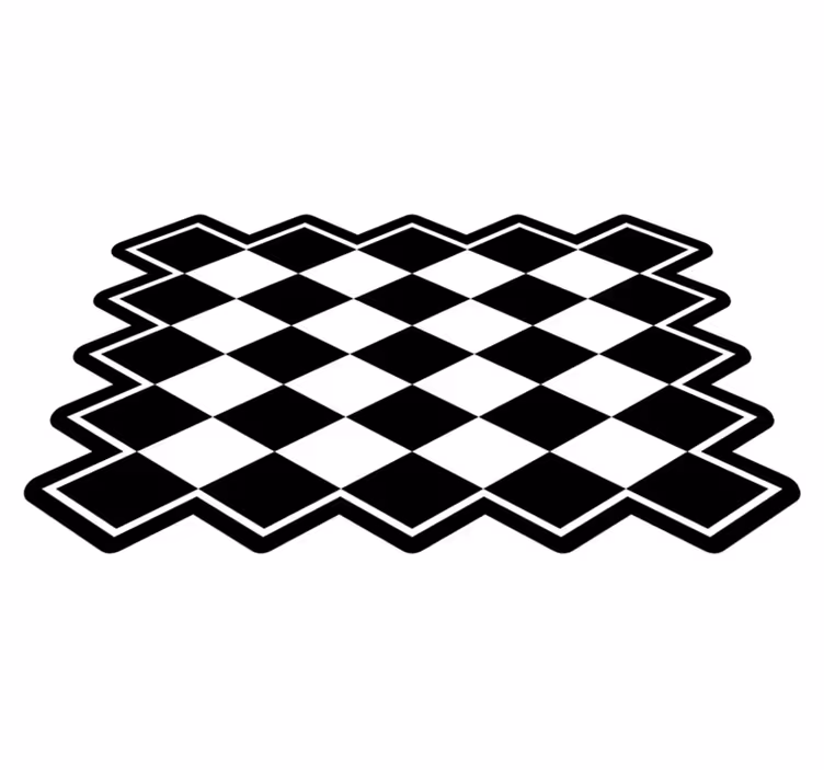 Covor de vinil diamante alb-negru - TenStickers