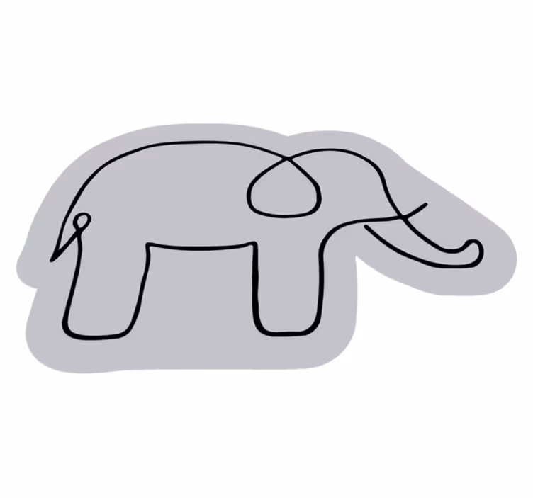 Covor de vinil pentru copii conturul elefantului - TenStickers