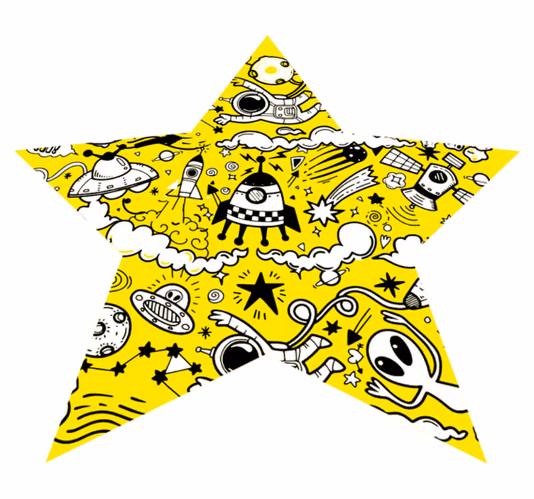 Covor spațial cu doodle stea din vinil - TenStickers