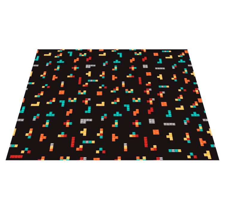 Covor retro din vinil vintage tetris - TenStickers