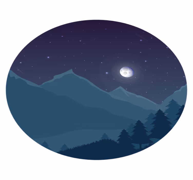 Covor vinil cu aspect de natura căderea nopții muntoase - TenStickers