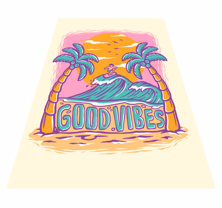 Covor de vinil Adolescenți surf cu vibrație bună - TenStickers