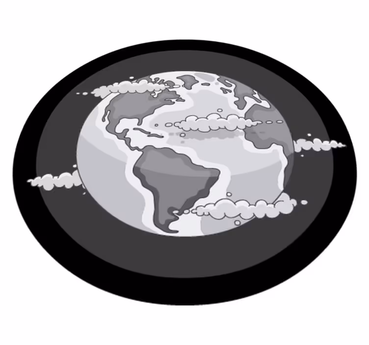 Covor de vinil harta lumii glob monocrom - TenStickers