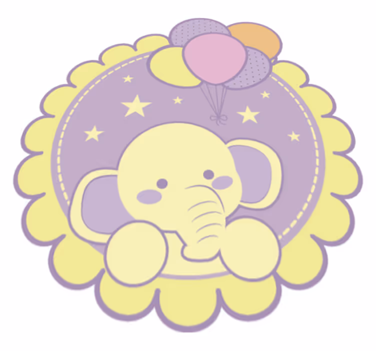 Covor de vinil pentru copii baloane de elefant - TenStickers