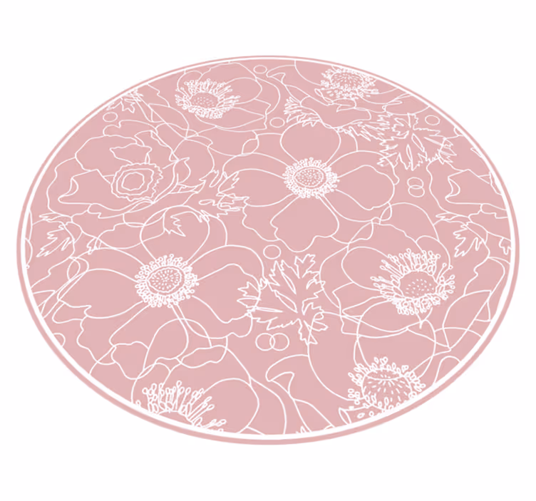 Covor elegant cu pictura roz - TenStickers