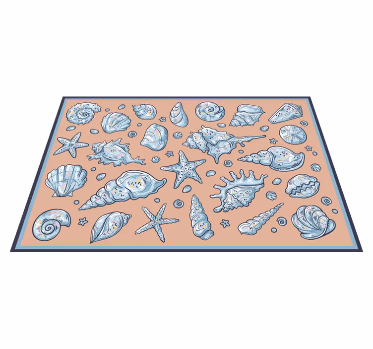 Covor vinil cu aspect de natura ilustrații de scoici - TenStickers