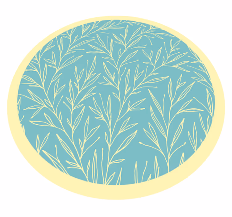 Covor vinil flori și plante motiv rotund botanic - TenStickers