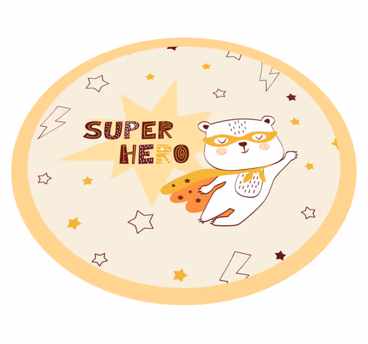 Covor de vinil pentru copii urs super-erou - TenStickers