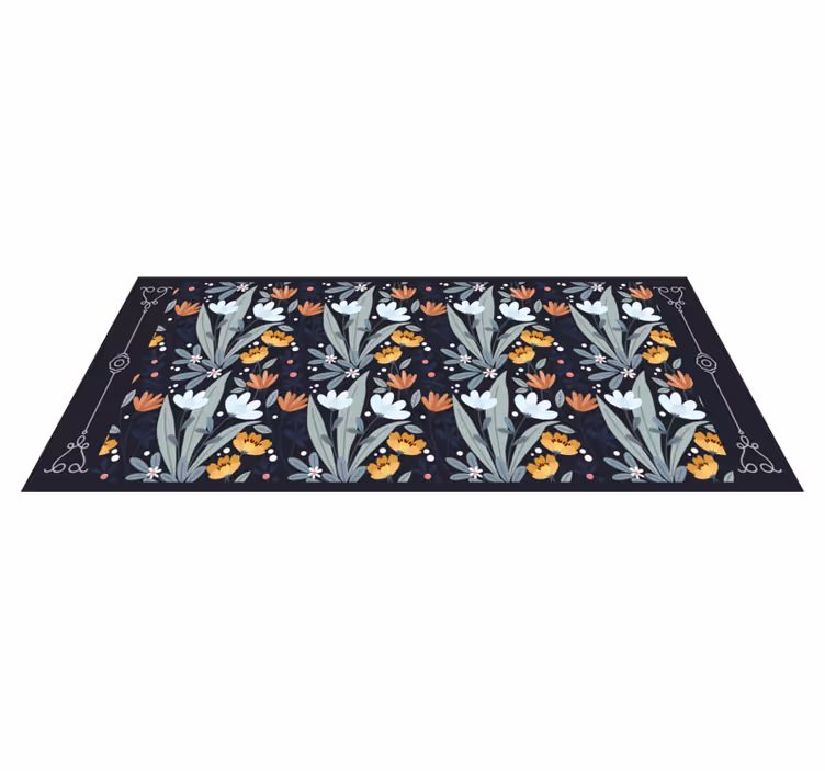 Covor vinil flori și plante model de aranjament floral - TenStickers