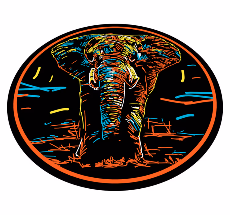 Covor multicolor pentru animale de elefant - TenStickers