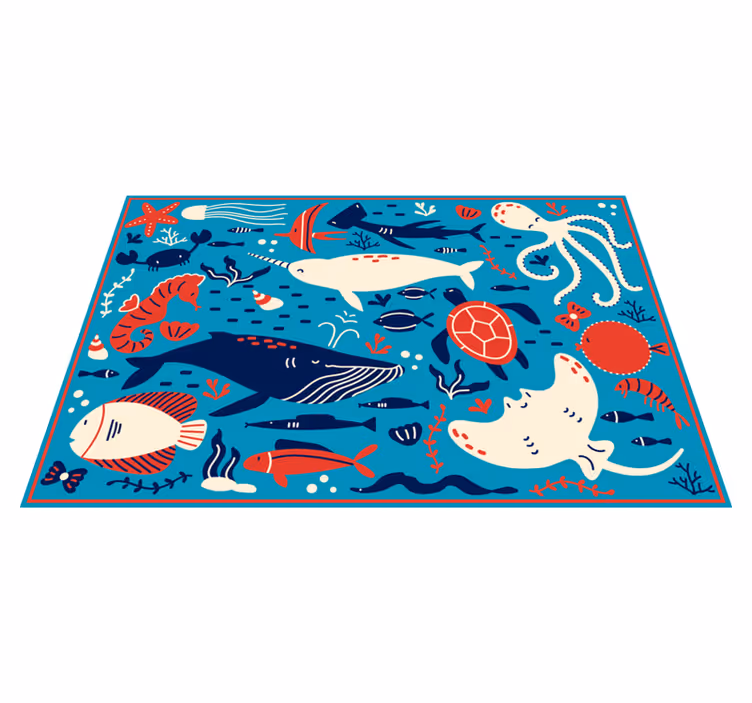 Covor vinil animal colaj de creaturi subacvatice - TenStickers