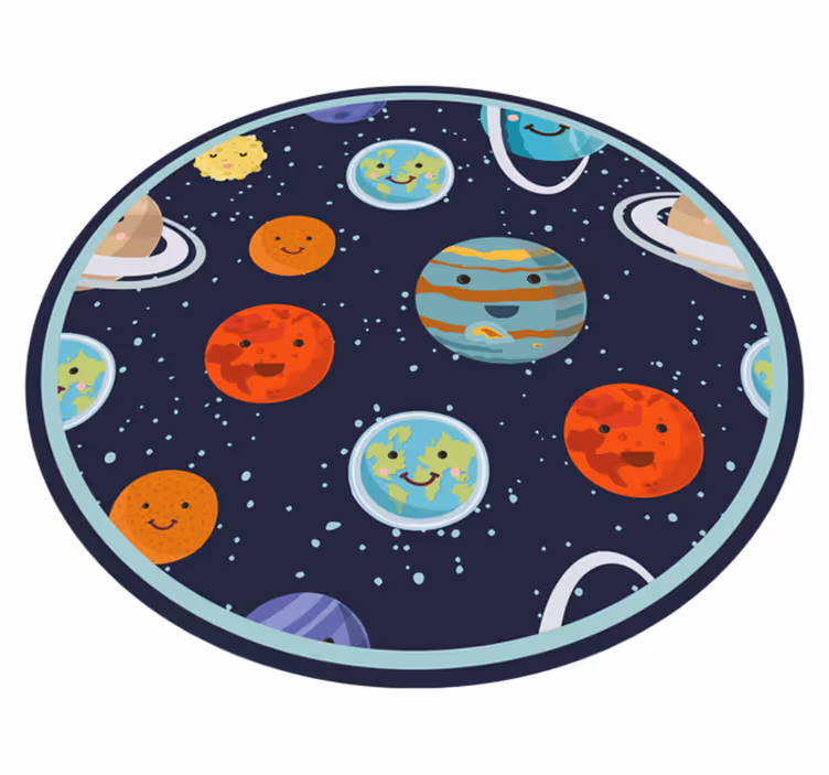 Covor de vinil pentru planeta planetă zâmbitoare - TenStickers