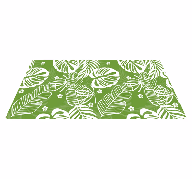 Covor vinil flori și plante motiv tropical verde - TenStickers