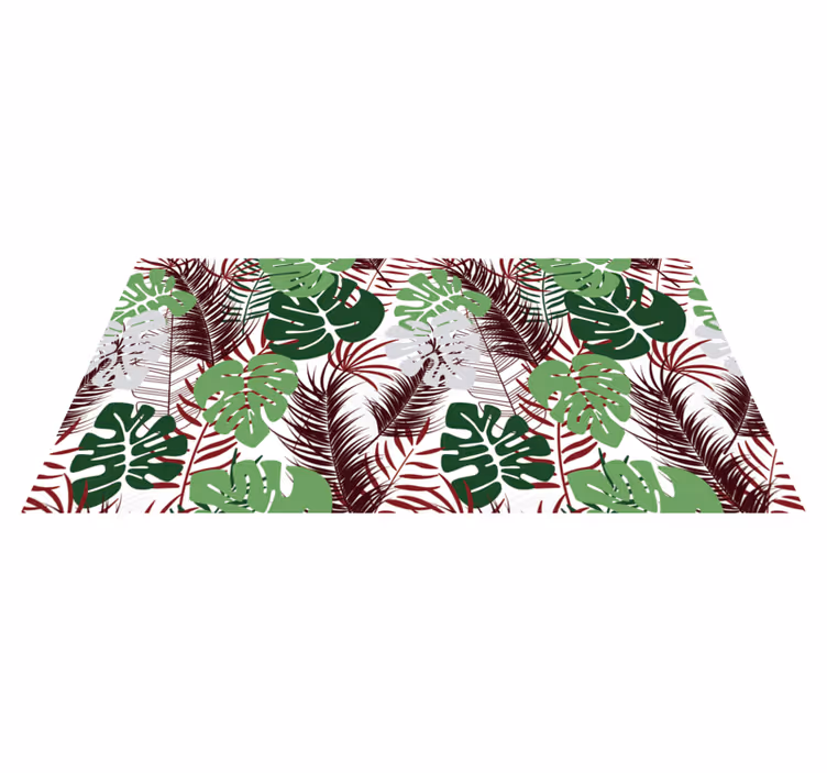Covor de vinil maron și verde frunze monstera - TenStickers