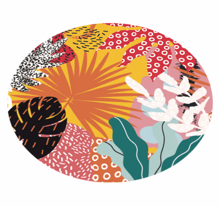Covor vinil flori și plante armonie botanică tropicală - TenStickers