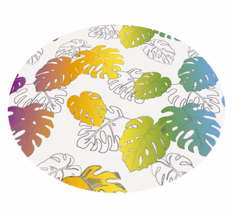 Covor vinil flori și plante încântare de monstera tropicală - TenStickers