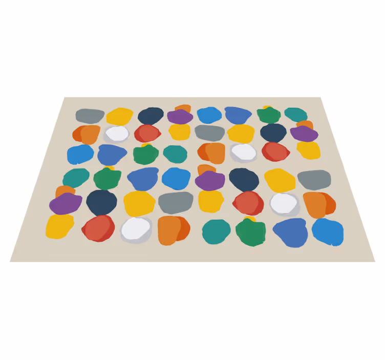 Covor de vinil geometric forme de pietricele colorate - TenStickers