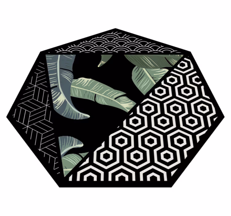 Frunze verzi și covoare geometrice - TenStickers