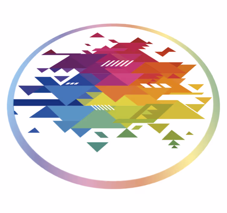 Covor de vinil geometric forme geometrice colorate - TenStickers