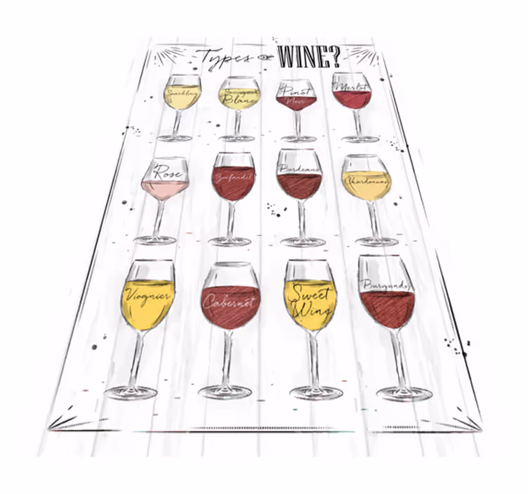 Covoare de vinil cu fraze ghid pahar de vin - TenStickers