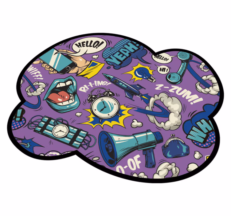 Covor de vinil jocuri efecte sonore comice - TenStickers