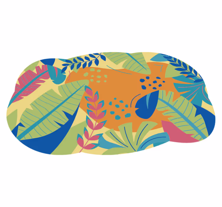 Covor vinil cu aspect de natura motivul frunzișului tropical - TenStickers