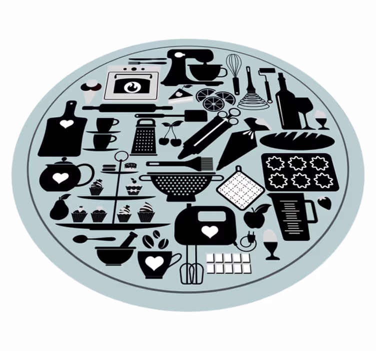 Elemente de bucatarie covor modern - TenStickers