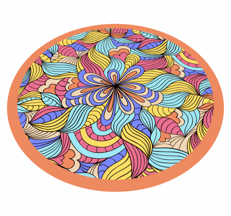 Covor vinil flori și plante vârtej floral - TenStickers